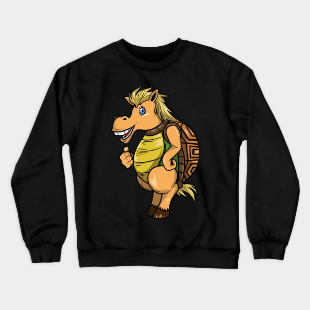 Funny horse as a turtle Crewneck Sweatshirt by Markus Schnabel